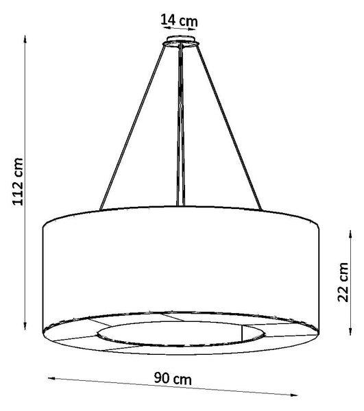 Żyrandol SATURNO 90 czarny Sollux Lighting