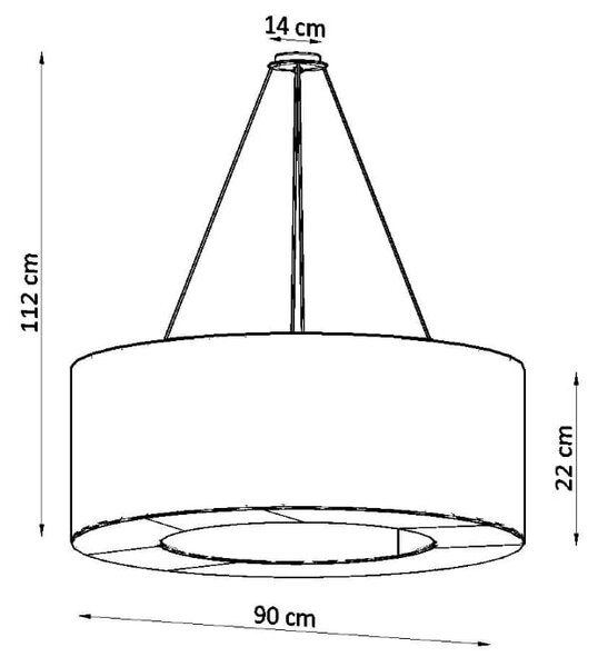 Żyrandol SATURNO 90 czarny Sollux Lighting