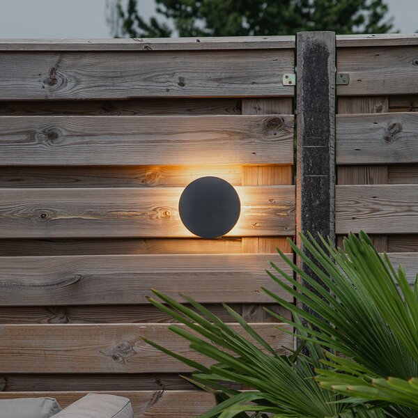 Designerska lampa ścienna szara 16,5 cm z LED - Skyf