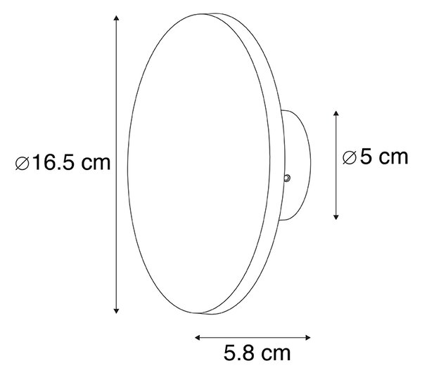 Designerska lampa ścienna szara 16,5 cm z LED - Skyf