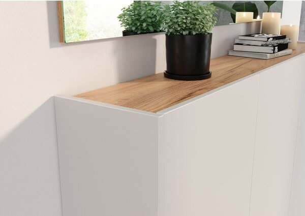 Kremowa szafka w dekorze dębu 138x87x25 cm Libbiano – Germania
