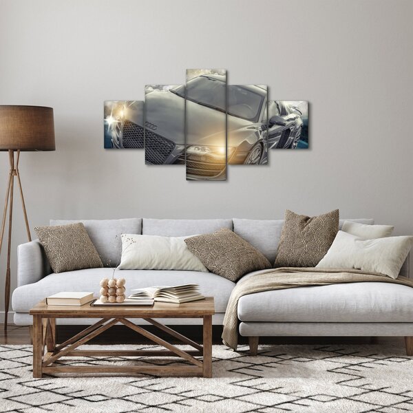 Obraz samochodu Audi - szary (125x70 cm)