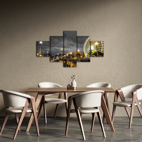 Obraz diabelskiego młyna o zmierzchu (125x70 cm)