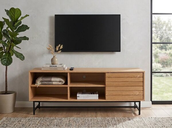 Szafka RTV VALMOR 140x40 cm, dekor dąb