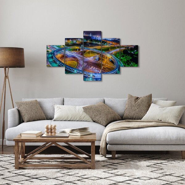 Obraz - nocna panorama miasta (125x70 cm)