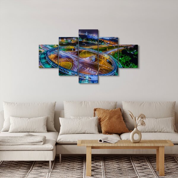 Obraz - nocna panorama miasta (125x70 cm)