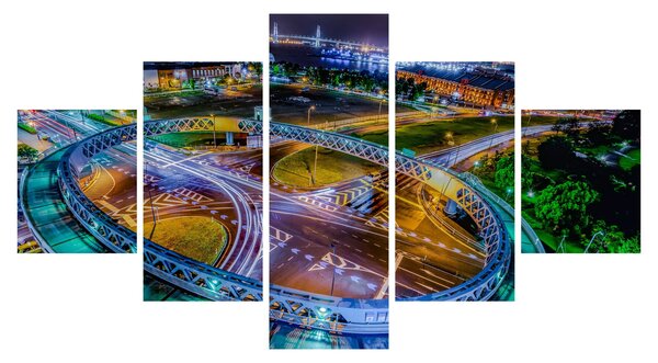 Obraz - nocna panorama miasta (125x70 cm)