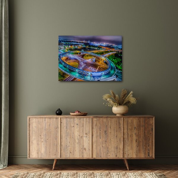 Obraz - nocna panorama miasta (70x50 cm)