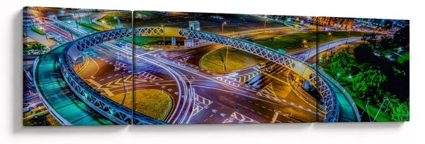 Obraz - nocna panorama miasta (170x50 cm)