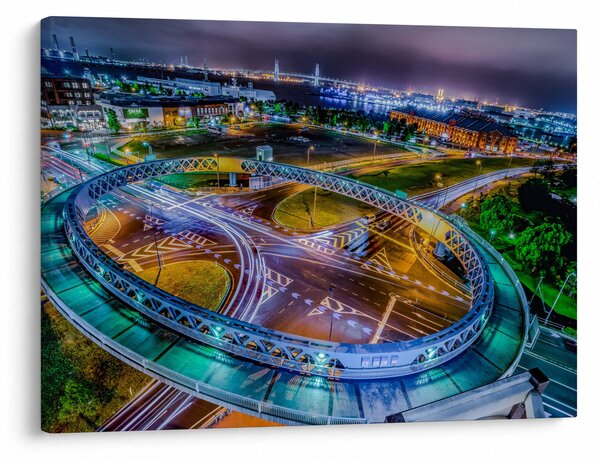 Obraz - nocna panorama miasta (70x50 cm)