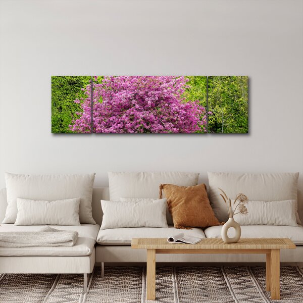 Obraz kwitnącego drzewa na łące (170x50 cm)