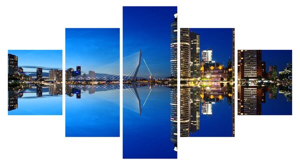 Zdjęcie - Rotterdam nocą (125x70 cm)