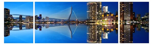 Zdjęcie - Rotterdam nocą (170x50 cm)