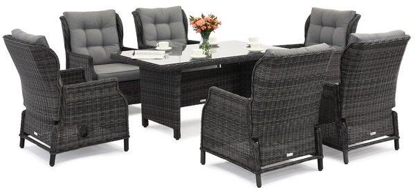 Meble ogrodowe technorattan Malaga Premium 6 antracyt Garden Point