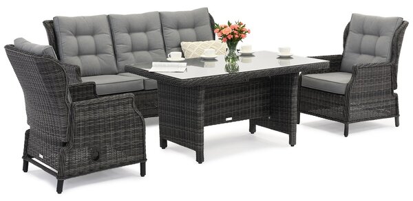 Meble technorattanowe Malaga Apetito 5 antracyt Garden Point