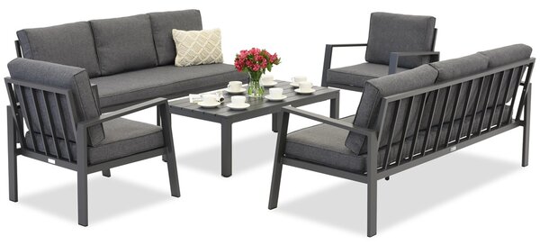 Komplet luksusowych mebli z aluminium Zakintos Coffee 8 antracyt Garden Point