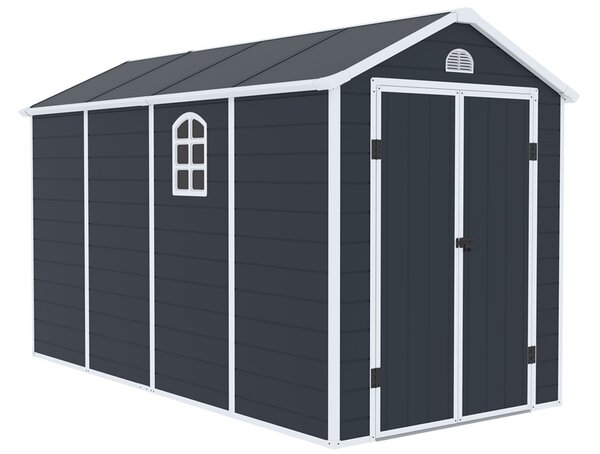 Plastikowy domek narzędziowy Bergen 1,9 x 3,7 m CoverTech antracyt