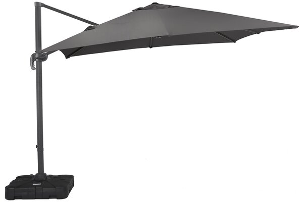 Parasol Tropico Siena Garden 210x140 Cm - Pied Acier Anthracite, Toile Polyester Vert UPF 50+ - Pour Terrasse, Jardin - 10