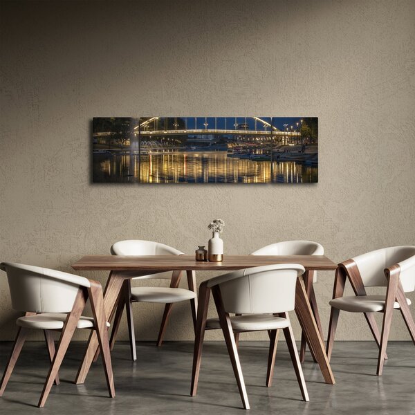 Obraz mostu z fontanną (170x50 cm)