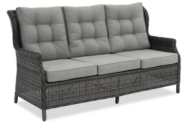 Trzyosobowa sofa z technorattanu Malaga antracyt Garden Point