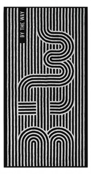 Ręcznik By The Way, 70x140, biało-czarny