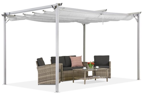 Biała pergola tarasowa La Palma 3x3m Garden Point
