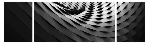 Abstrakcyjny obraz - czarno - biała spirala (170x50 cm)