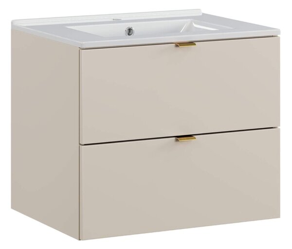 MebleMWM Zestaw meblowy 60cm z umywalką meblową Lava | Kolekcja Dalia Cashmere | Kaszmirowy Mat