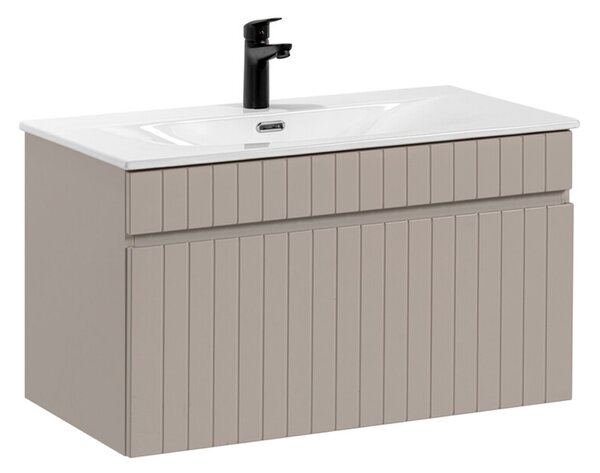 MebleMWM Zestaw meblowy 80cm z umywalką meblową SKY | Kolekcja Iconic Cashmere | Kaszmirowy Mat