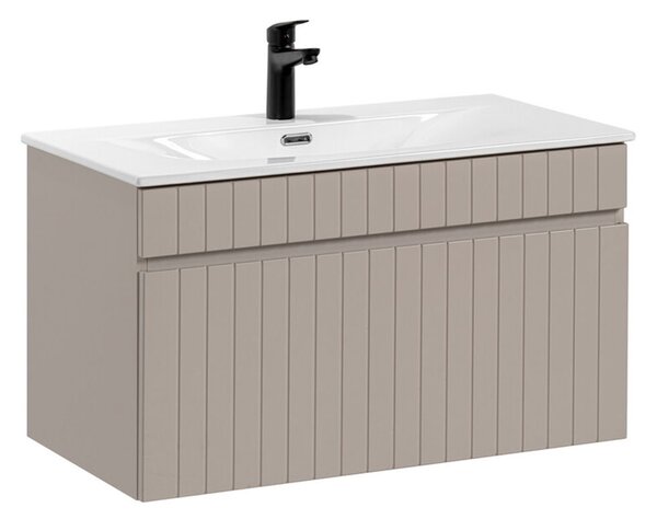 MebleMWM Zestaw meblowy 80cm z umywalką meblową SKY | Kolekcja Iconic Cashmere | Kaszmirowy Mat