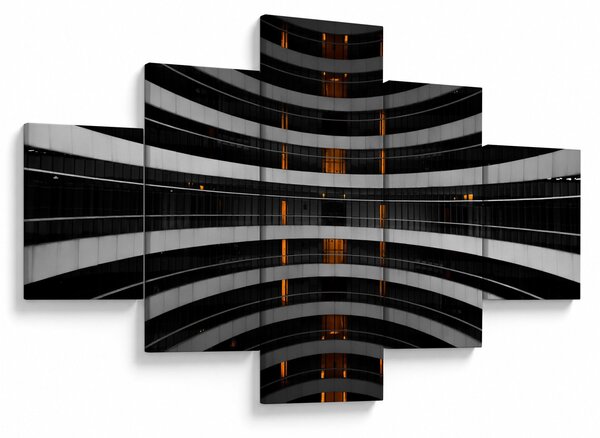 Abstrakcyjny obraz - budynek (125x70 cm)