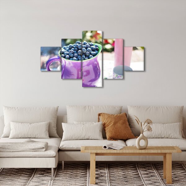 Obraz - jagody w filiżance (125x70 cm)