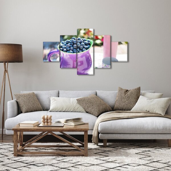 Obraz - jagody w filiżance (125x70 cm)
