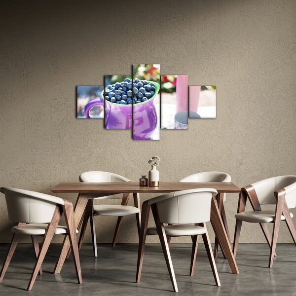 Obraz - jagody w filiżance (125x70 cm)