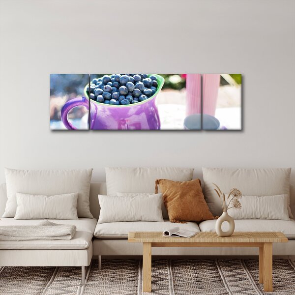 Obraz - jagody w filiżance (170x50 cm)
