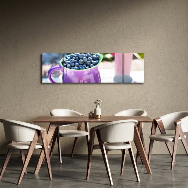 Obraz - jagody w filiżance (170x50 cm)