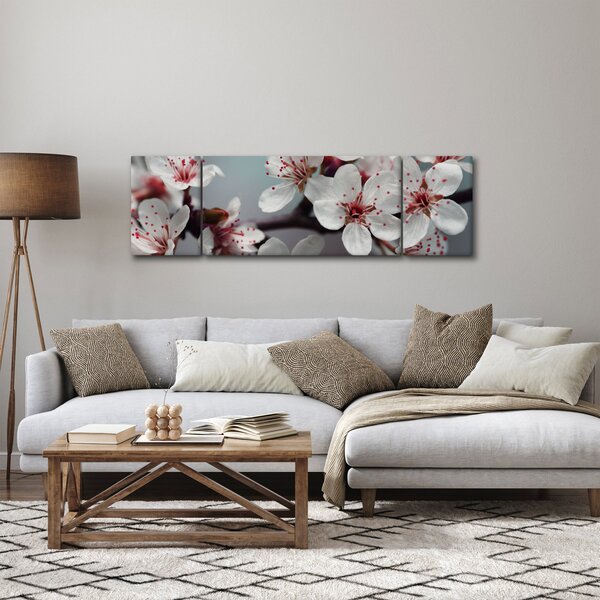 Obraz kwiatu - czerwony (170x50 cm)