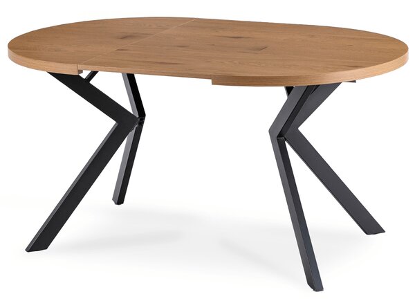 Stół Okrągły Rozkładany LUKAS 100-250 cm Dąb Złoty Nowoczesny Loft