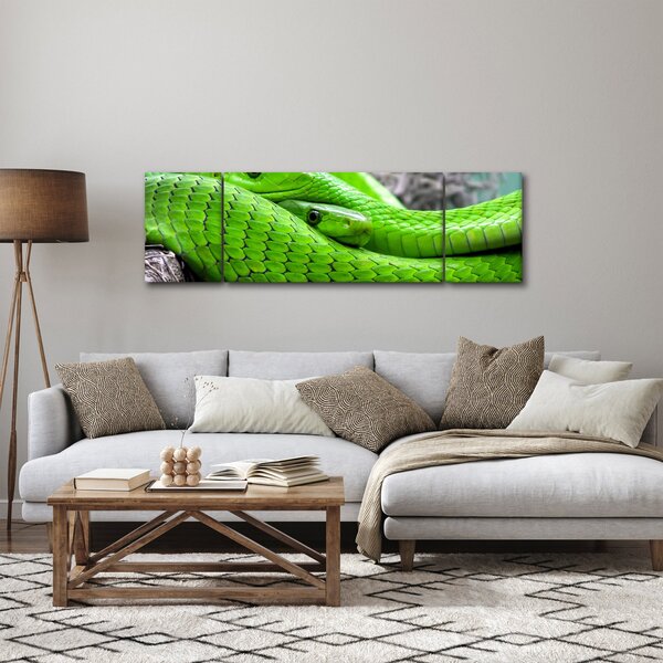 Obraz zielonych węży (170x50 cm)