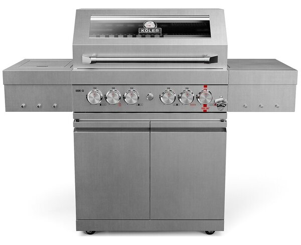 Grill ogrodowy gazowy KOLER Krone S3 Silver 21.6 kW 74 x 47 cm