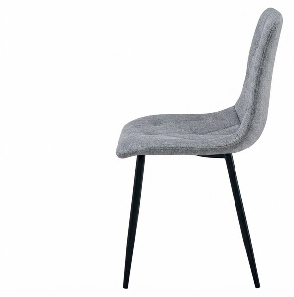 Szare krzesło LIBRA PLATINUM GREY z czarnymi nogami