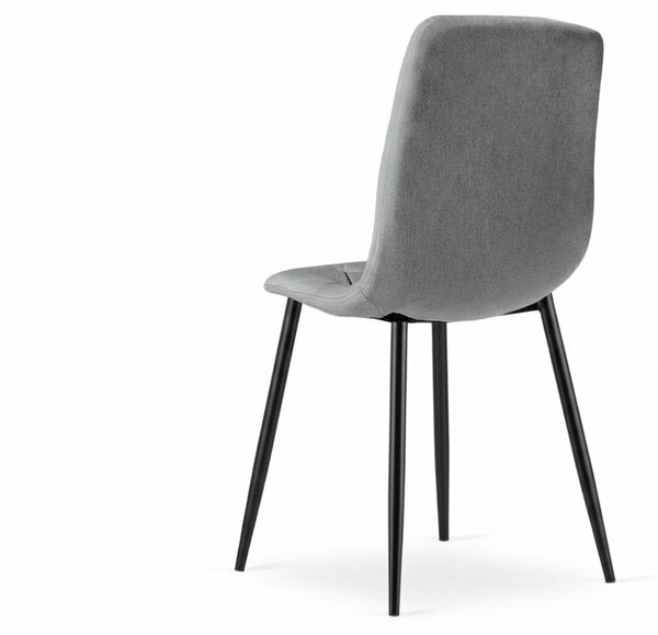 Szare krzesło LIBRA PLATINUM GREY z czarnymi nogami