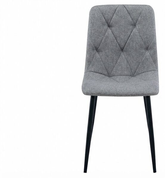 Szare krzesło LIBRA PLATINUM GREY z czarnymi nogami