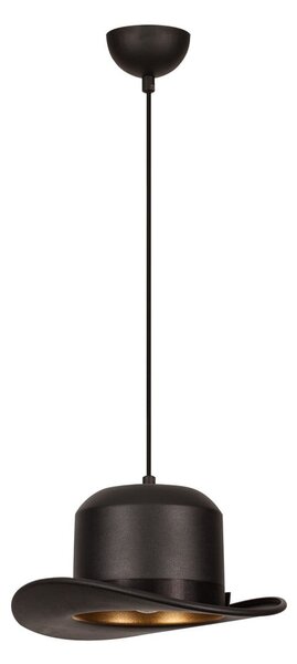 Czarna lampa wisząca z tekstylnym kloszem ø 30 cm Capello – Opviq lights