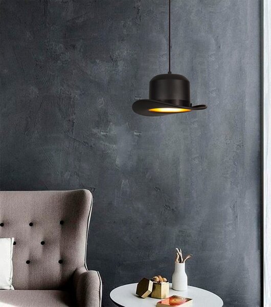 Czarna lampa wisząca z tekstylnym kloszem ø 30 cm Capello – Opviq lights