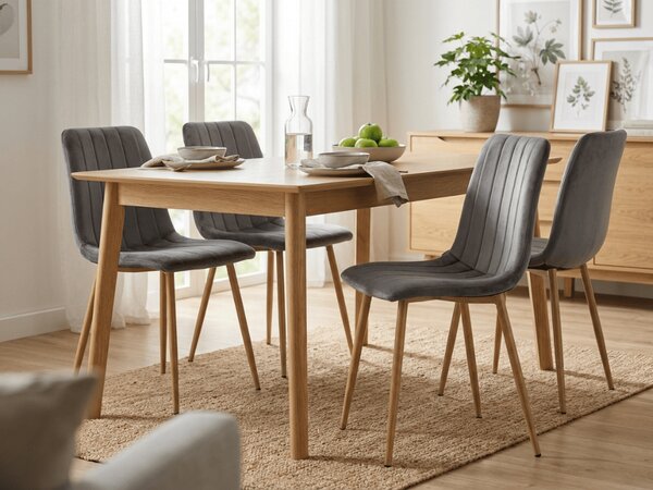 Ciemnoszare aksamitne krzesło LAVA GRAPHITE GRAY
