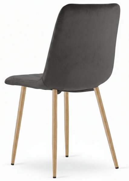 Ciemnoszare aksamitne krzesło LAVA GRAPHITE GRAY