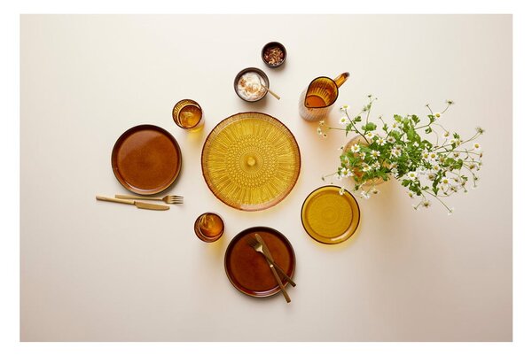 Pomarańczowy szklany półmisek ø 30 cm Kusintha – Bitz