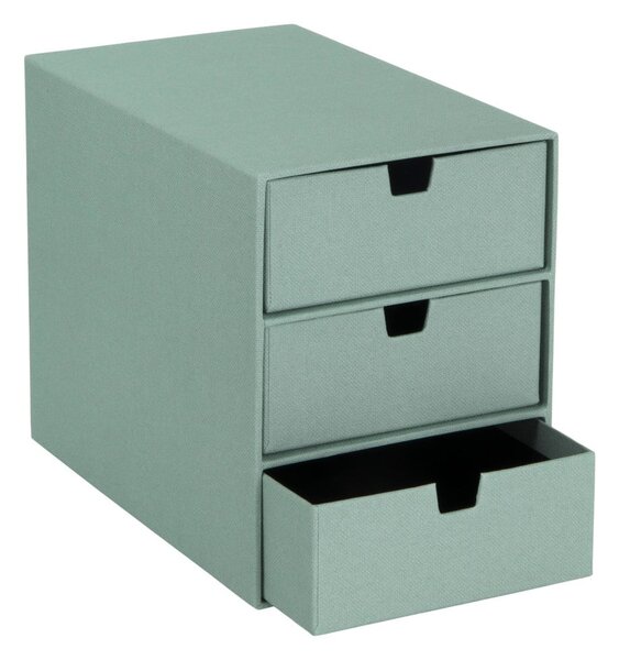 Zielony kartonowy organizer z szufladką Ingrid Canvas Paper Laminate – Bigso