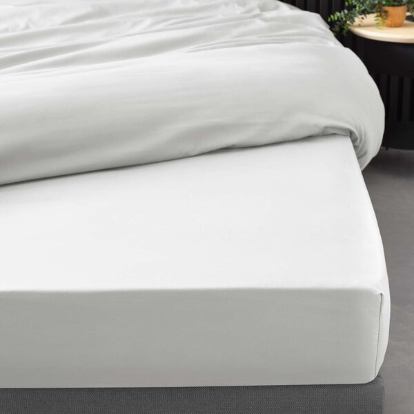 Białe prześcieradło z perkalu bawełnianego z gumką 90x190 cm Percaline – douceur d'intérieur